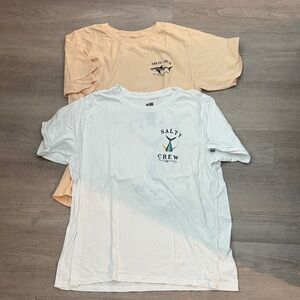 Salty Crew Tees - White & Peach Graphic Set